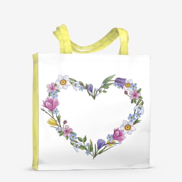 Сумка-шоппер «Весенние цветы. Сердце»