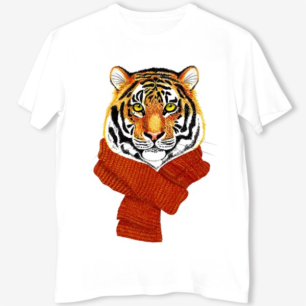 Футболка «Тигр в вязаном шарфике»