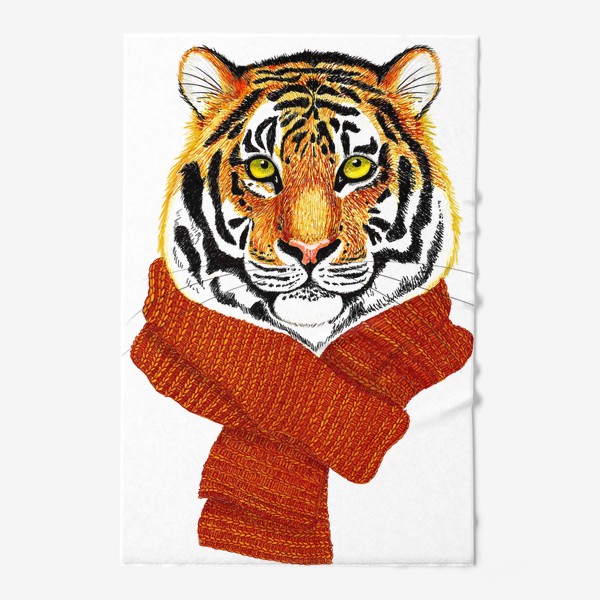 Полотенце «Тигр в вязаном шарфике»