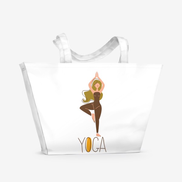 Пляжная сумка «йога девушка ассана»