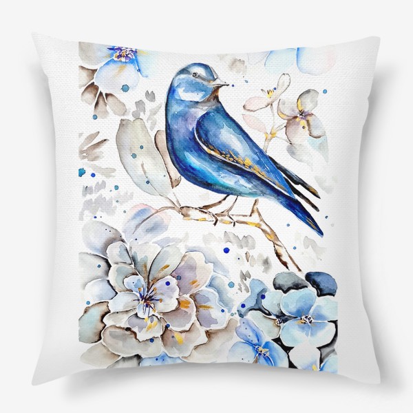 Подушка «Птица с цветами»