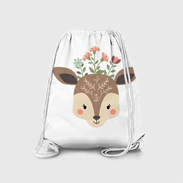Рюкзак «Оленёнок с цветочным венком»