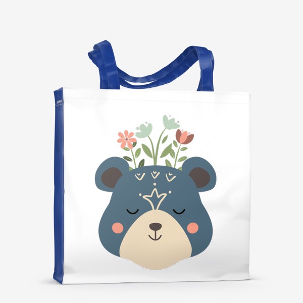 Сумка-шоппер «Мишка с цветами»