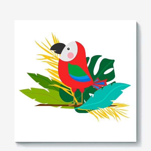 Холст «Красный попугай»
