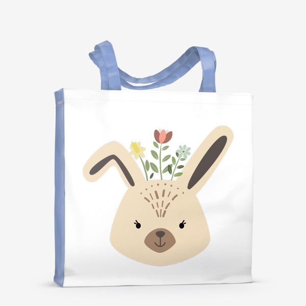 Сумка-шоппер «Зайчонок с цветочным венком»