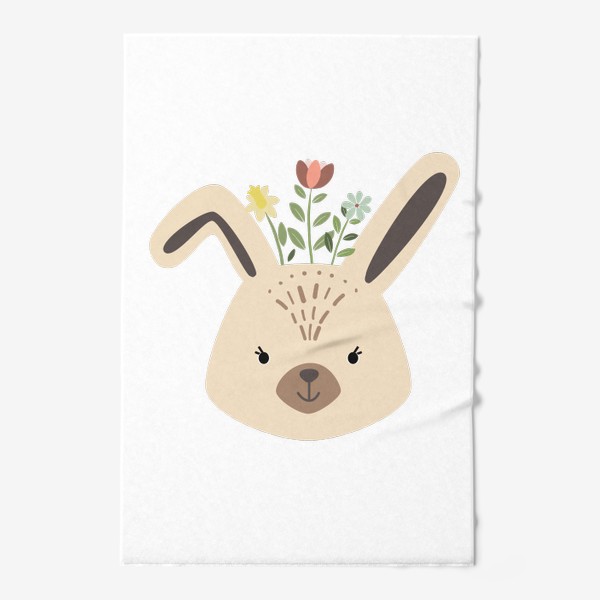 Полотенце «Зайчонок с цветочным венком»