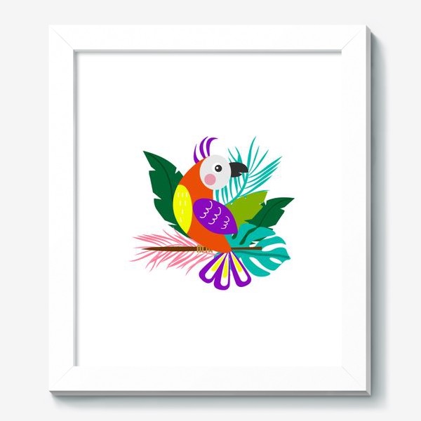 Картина «Разноцветный  тропический попугай»
