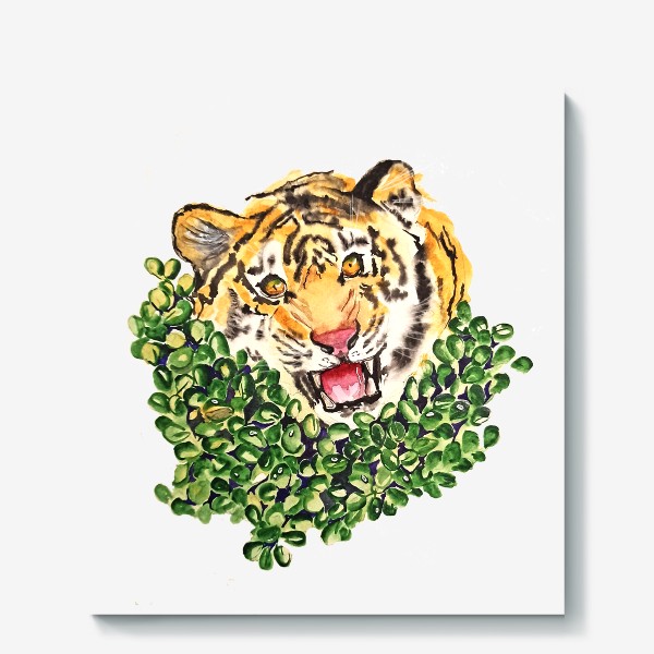 Холст «Тигр в траве»