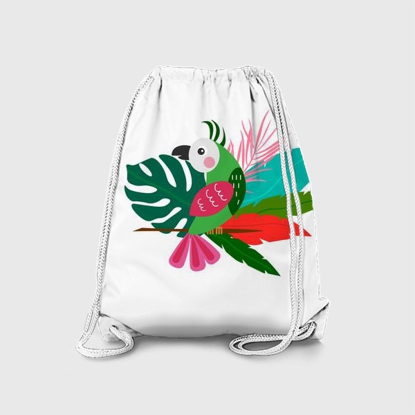 Рюкзак «Зеленый тропический попугай»