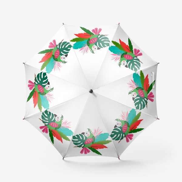 Зонт «Зеленый тропический попугай»