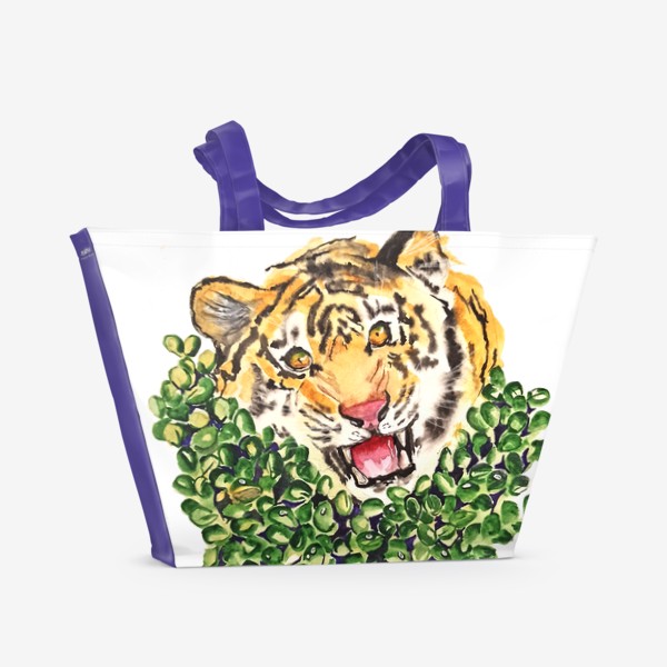 Пляжная сумка «Тигр в траве»