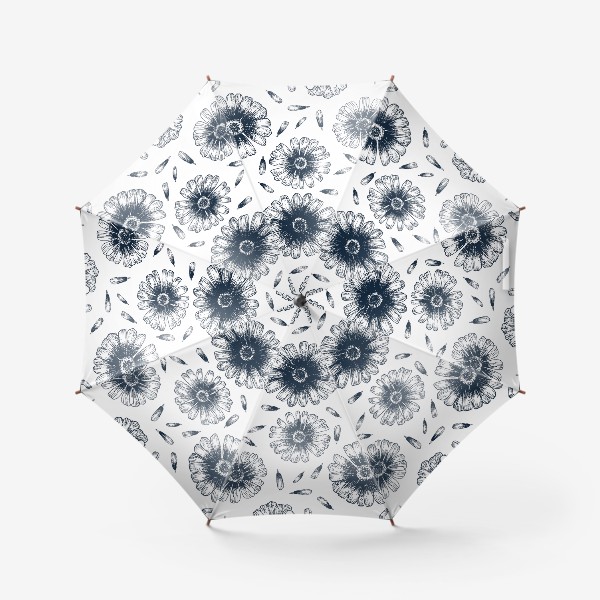 Зонт «Узор из цветов и лепестков ромашки»