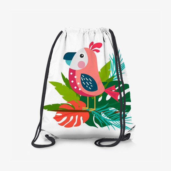 Рюкзак «Попугай розовый тропический.»