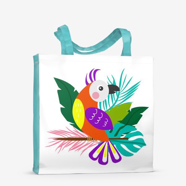 Сумка-шоппер &laquo;Разноцветный  тропический попугай&raquo;