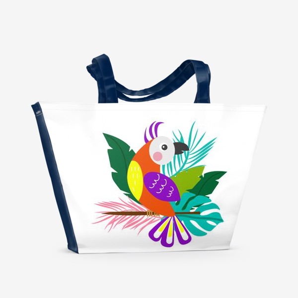 Пляжная сумка &laquo;Разноцветный  тропический попугай&raquo;