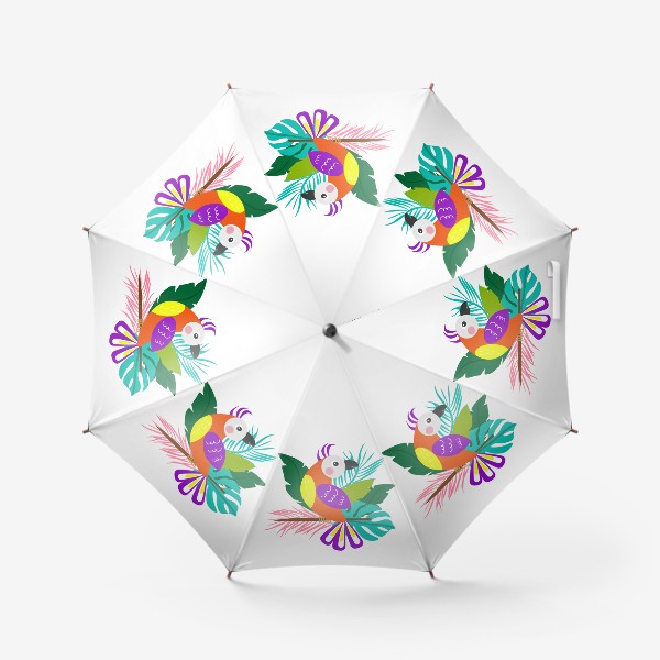 Зонт &laquo;Разноцветный  тропический попугай&raquo;