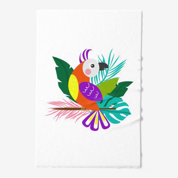 Полотенце «Разноцветный  тропический попугай»