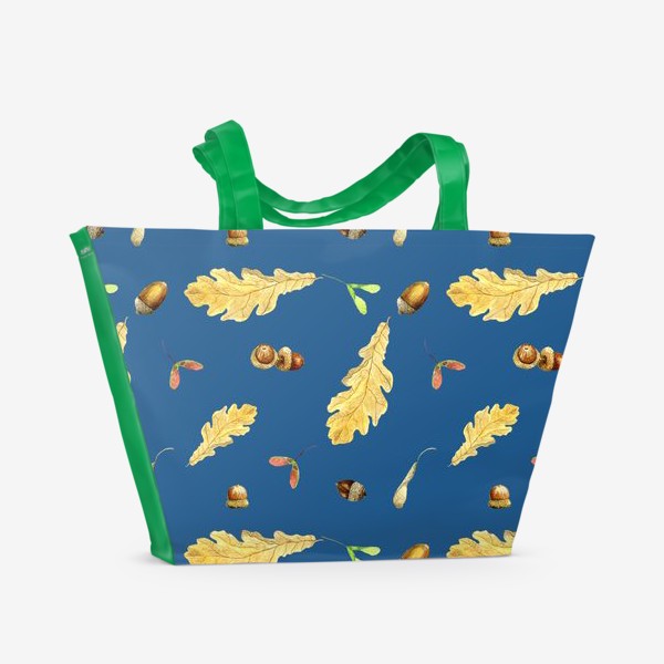 Пляжная сумка «Листья,желуди,семена клена »