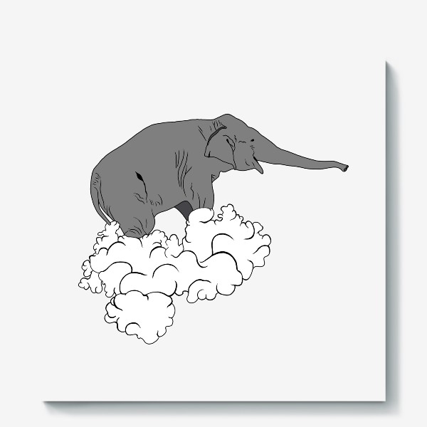 Холст «Слон на облаке»