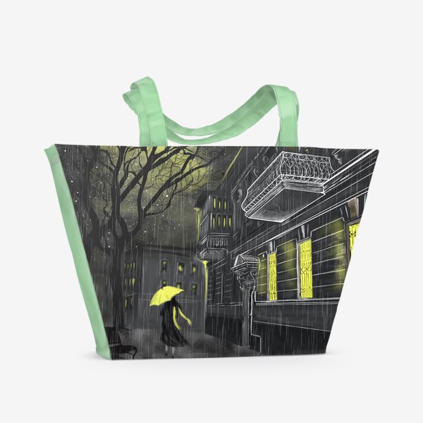 Пляжная сумка «Девушка под дождем »