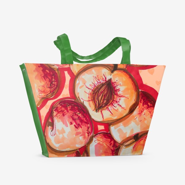 Пляжная сумка «Фруктовая любовь: персики»