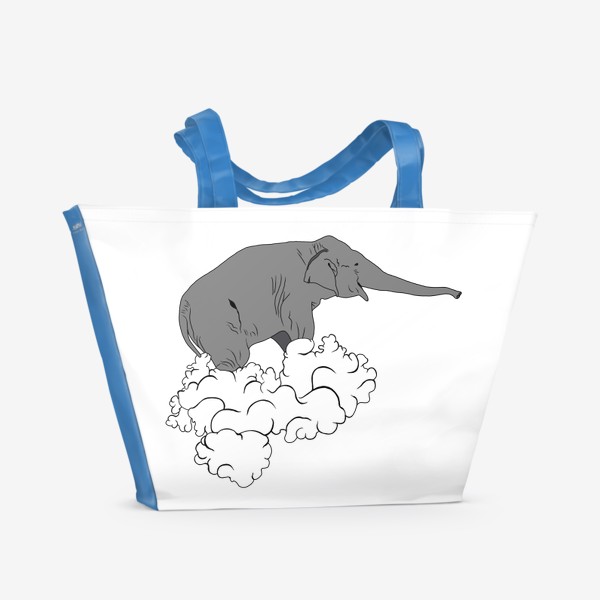 Пляжная сумка «Слон на облаке»
