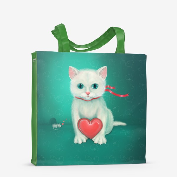 Сумка-шоппер «Котенок с сердечком»