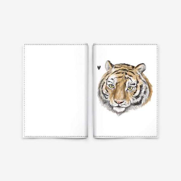 Обложка для паспорта «Амурский тигр. Хищник. Дикая кошка. Серьезный принт.»