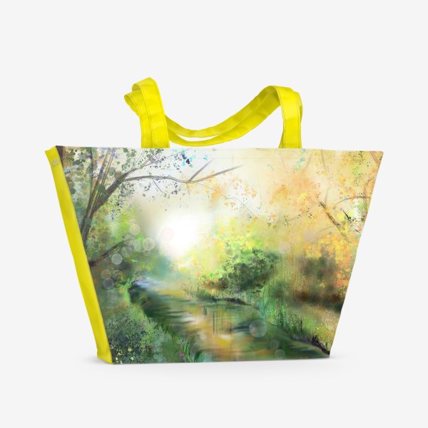 Пляжная сумка «Digital Пейзаж "Река в начале осени"»