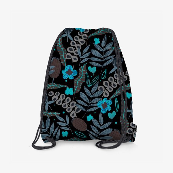 Рюкзак «тёмный цветочный узор»