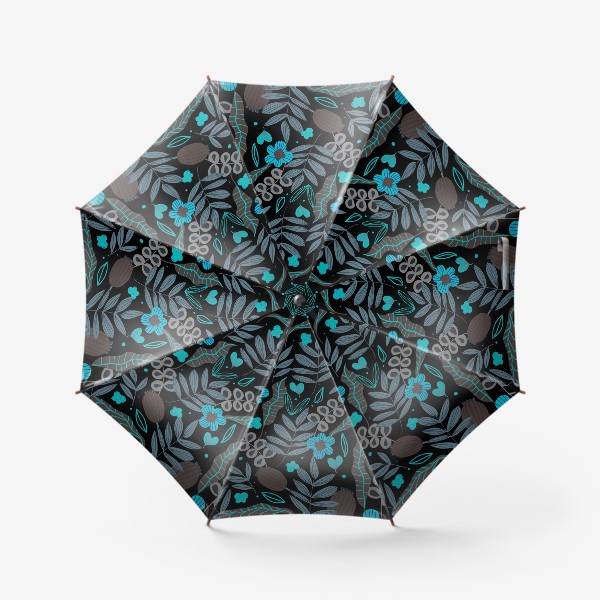 Зонт «тёмный цветочный узор»