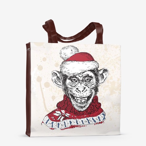 Сумка-шоппер «Новогодняя обезьяна в свитере»
