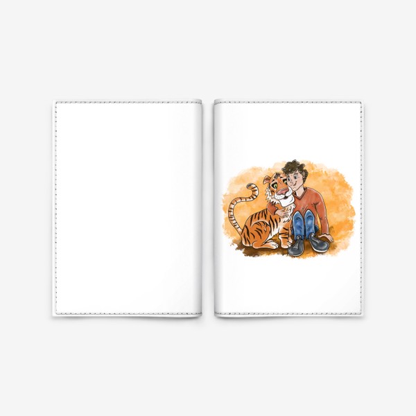 Обложка для паспорта «Мальчик и тигр»