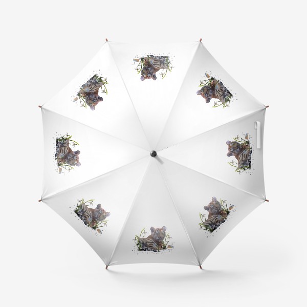Зонт «Тигрёнок с подснежниками»