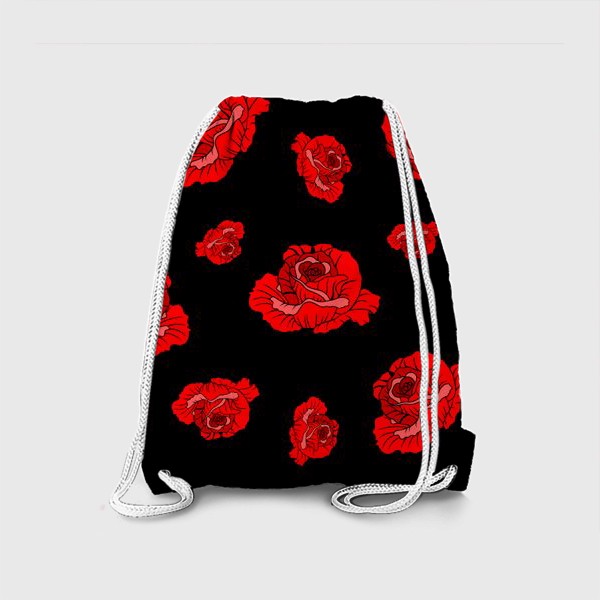Рюкзак «Красные розы на черном»