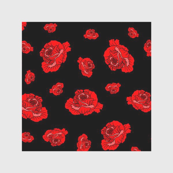 Скатерть «Красные розы на черном»