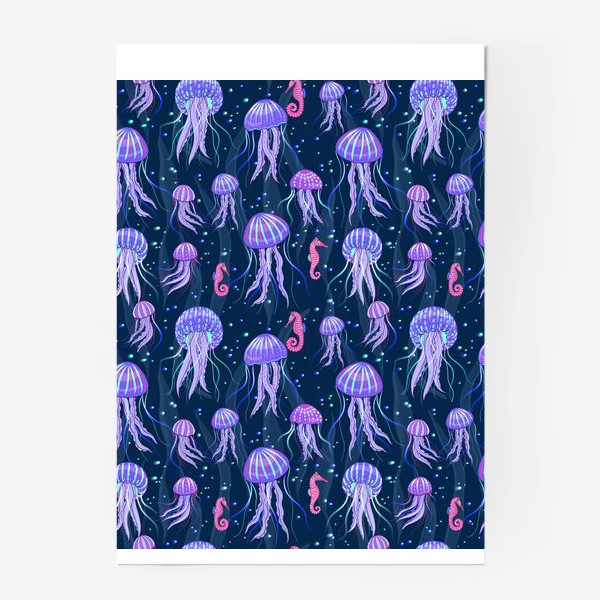 Постер «Медузы на морской глубине. »