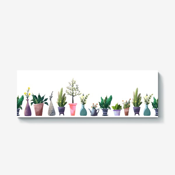 Холст «Садовый орнамент с растениями »