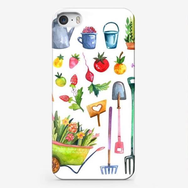 Чехол iPhone «Сад. Акварельный сет»