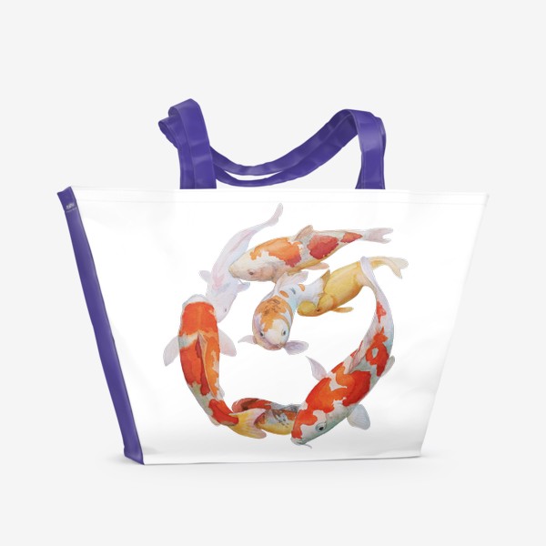 Пляжная сумка «Рыбки кои»