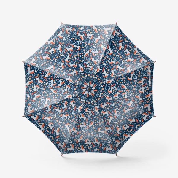 Зонт «Единороги на синем»