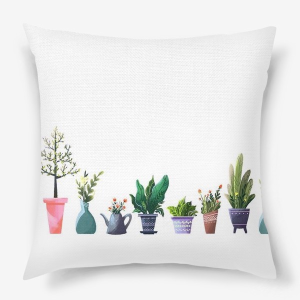 Подушка «Садовый орнамент с растениями »