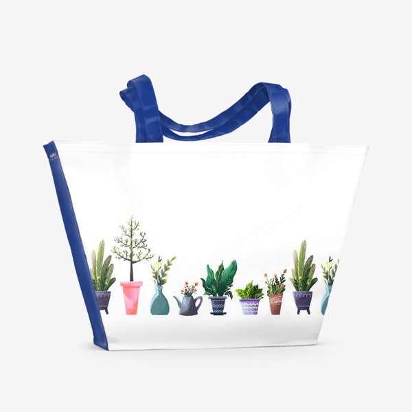 Пляжная сумка «Садовый орнамент с растениями »