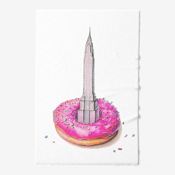 Полотенце «Пончик с малиновой глазурью Нью-Йорк »