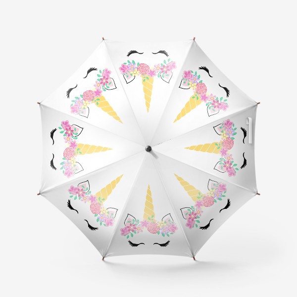 Зонт «Милый единорог в ярком венке »