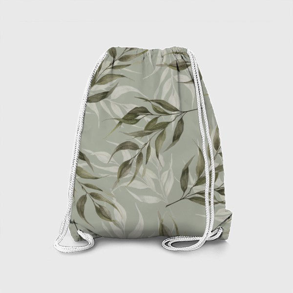 Рюкзак «Веточки ивы на зеленом фоне»
