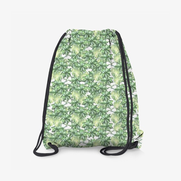Рюкзак «паттерн зеленые листья растения и ягоды крыжовника»