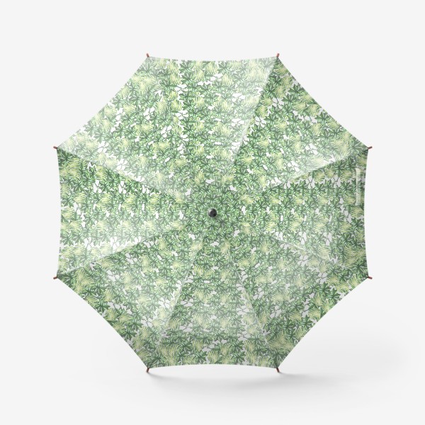 Зонт «паттерн зеленые листья растения и ягоды крыжовника»