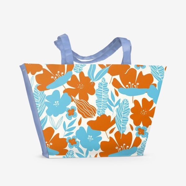 Пляжная сумка «бирюзовые цветы»