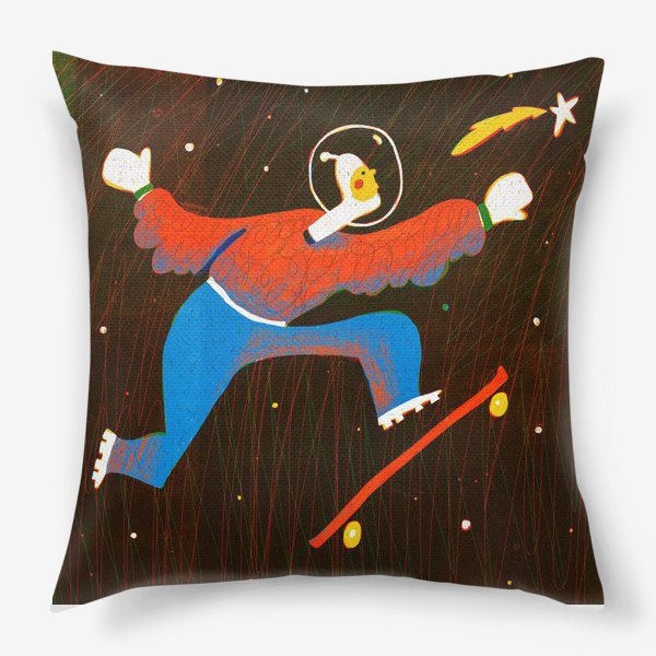 Подушка «Космонавт на скейте»